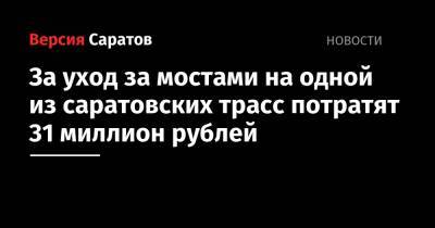 За уход за мостами на одной из саратовских трасс потратят 31 миллион рублей - nversia.ru - Саратовская обл. - Пенза
