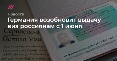 Германия возобновит выдачу виз россиянам с 1 июня - tvrain.ru - Испания