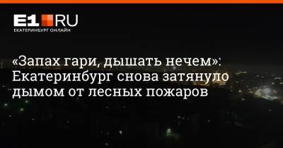 «Запах гари, дышать нечем»: Екатеринбург снова затянуло дымом от лесных пожаров - e1.ru - Екатеринбург