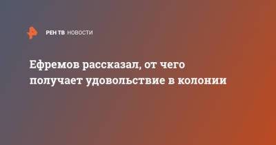 Михаил Ефремов - Ефремов рассказал, от чего получает удовольствие в колонии - ren.tv