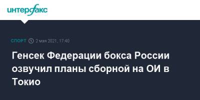 Кирилл Щекутьев - Генсек Федерации бокса России озвучил планы сборной на ОИ в Токио - sport-interfax.ru - Москва - Токио