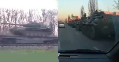 Танки, БТРы и бензовозы: РФ продолжает стягивать технику к границам Украины (видео) - focus.ua - Воронеж - Воронежская обл. - Ростов-На-Дону - Волгоградская обл.