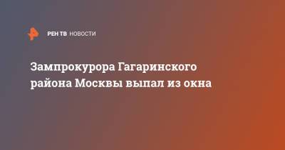 Зампрокурора Гагаринского района Москвы выпал из окна - ren.tv - Москва - Солнечногорск