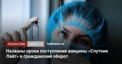 Михаил Мурашко - Названы сроки поступления вакцины «Спутник Лайт» в гражданский оборот - kubnews.ru