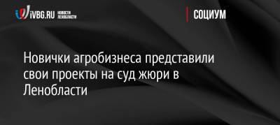 Новички агробизнеса представили свои проекты на суд жюри в Ленобласти - ivbg.ru - Ленинградская обл. - Санкт-Петербург