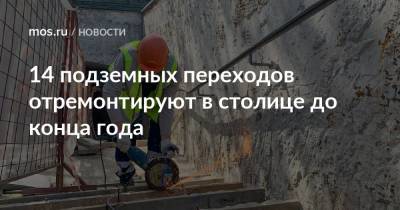 14 подземных переходов отремонтируют в столице до конца года - mos.ru - Москва - Зеленоград