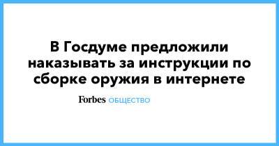 В Госдуме предложили наказывать за инструкции по сборке оружия в интернете - forbes.ru - Россия