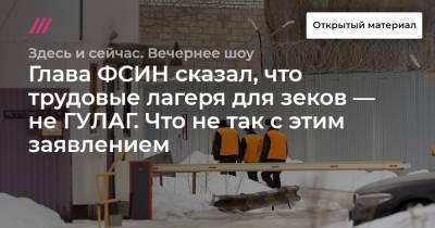 Глава ФСИН сказал, что трудовые лагеря для зеков — не ГУЛАГ. Что не так с этим заявлением - tvrain.ru