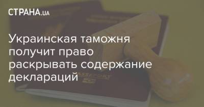 Украинская таможня получит право раскрывать содержание деклараций - strana.ua