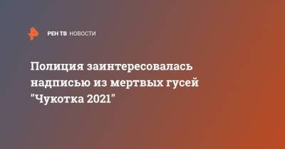 Полиция заинтересовалась надписью из мертвых гусей "Чукотка 2021" - ren.tv - Чукотка