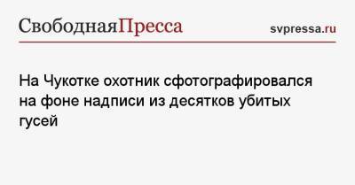 На Чукотке охотник сфотографировался на фоне надписи из десятков убитых гусей - svpressa.ru - Чукотка