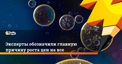 Эксперты обозначили главную причину роста цен на все - ridus.ru