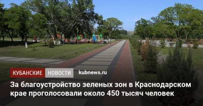 За благоустройство зеленых зон в Краснодарском крае проголосовали около 450 тысяч человек - kubnews.ru - Сочи - Краснодарский край - Краснодар - Славянск - Новороссийск - Благоустройство