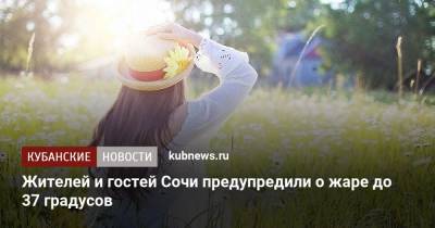 Жителей и гостей Сочи предупредили о жаре до 37 градусов - kubnews.ru - Сочи - Краснодарский край