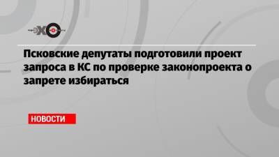 Лев Шлосберг - Псковские депутаты подготовили проект запроса в КС по проверке законопроекта о запрете избираться - echo.msk.ru - Москва - Псков