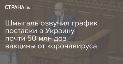 Денис Шмыгаль - Шмыгаль озвучил график поставки в Украину почти 50 млн доз вакцины от коронавируса - strana.ua