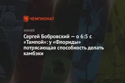 Бэй Лайтнинг - Сергей Бобровский - Сергей Бобровский — о 6:5 с «Тампой»: у «Флориды» потрясающая способность делать камбэки - championat.com - шт.Флорида