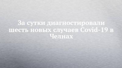 Любовь Авдонина - За сутки диагностировали шесть новых случаев Covid-19 в Челнах - chelny-izvest.ru - респ. Татарстан - Казань