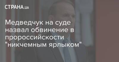 Виктор Медведчук - Медведчук на суде назвал обвинение в пророссийскости "никчемным ярлыком" - strana.ua - Киев