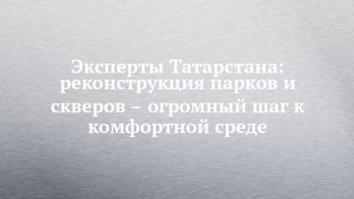 Эксперты Татарстана: реконструкция парков и скверов – огромный шаг к комфортной среде - chelny-izvest.ru - респ. Татарстан - Казань