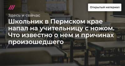 Школьник в Пермском крае напал на учительницу с ножом. Что известно о нем и причинах произошедшего - tvrain.ru - Пермский край