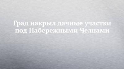 Град накрыл дачные участки под Набережными Челнами - chelny-izvest.ru - Набережные Челны