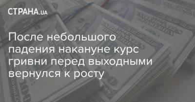 После небольшого падения накануне курс гривни перед выходными вернулся к росту - strana.ua - Украина