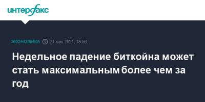 Недельное падение биткойна может стать максимальным более чем за год - interfax.ru - Москва - Китай