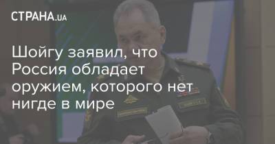 Сергей Шойгу - Шойгу заявил, что Россия обладает оружием, которого нет нигде в мире - strana.ua - Россия