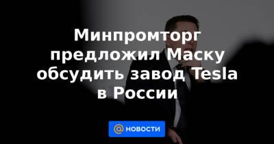 Минпромторг предложил Маску обсудить завод Tesla в России - news.mail.ru