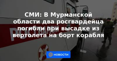 СМИ: В Мурманской области два росгвардейца погибли при высадке из вертолета на борт корабля - news.mail.ru - респ. Чечня - Мурманская обл.