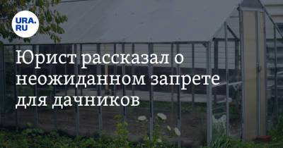 Евгений Корчаго - Юрист рассказал о неожиданном запрете для дачников - ura.news