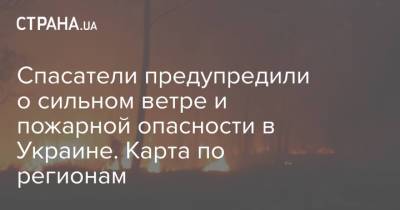 Спасатели предупредили о сильном ветре и пожарной опасности в Украине. Карта по регионам - strana.ua - Киев - Луганская обл. - Запорожская обл. - Днепропетровская обл. - Тернопольская обл. - Донецкая обл. - Гсчс