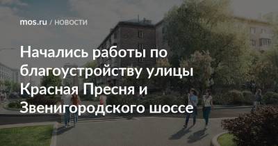 Начались работы по благоустройству улицы Красная Пресня и Звенигородского шоссе - mos.ru - Москва - Благоустройство