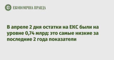 В апреле 2 дня остатки на ЕКС были на уровне 0,74 млрд: это самые низкие за последние 2 года показатели - epravda.com.ua