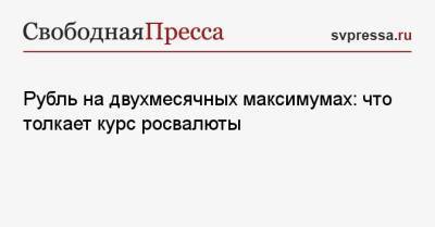 Рубль на двухмесячных максимумах: что толкает курс росвалюты - svpressa.ru