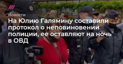 Юлия Галямина - На Юлию Галямину составили протокол о неповиновении полиции, ее оставляют на ночь в ОВД - tvrain.ru - Санкт-Петербург - Новгородская обл. - Великий Новгород