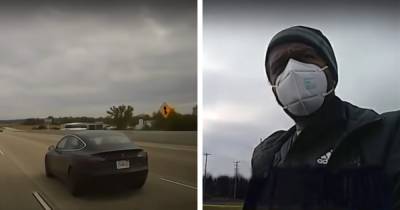 В США полицейские преследовали Tesla со спящим водителем (видео) - focus.ua - США - штат Висконсин