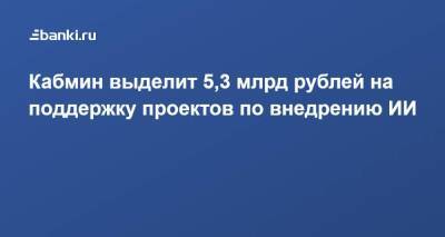 Михаил Мишустин - Кабмин выделит 5,3 млрд рублей на поддержку проектов по внедрению ИИ - smartmoney.one
