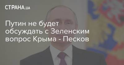 Владимир Зеленский - Владимир Путин - Дмитрий Песков - Путин не будет обсуждать с Зеленским вопрос Крыма - Песков - strana.ua - Крым