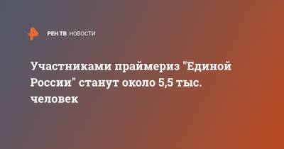 Александр Карелин - Участниками праймериз "Единой России" станут около 5,5 тыс. человек - ren.tv