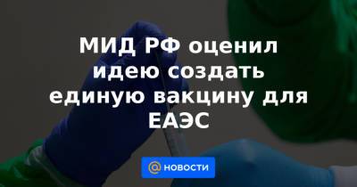 МИД РФ оценил идею создать единую вакцину для ЕАЭС - news.mail.ru
