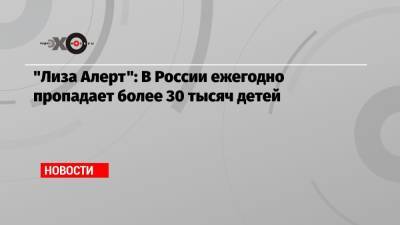Олег Леонов - «Лиза Алерт»: В России ежегодно пропадает более 30 тысяч детей - echo.msk.ru - Москва