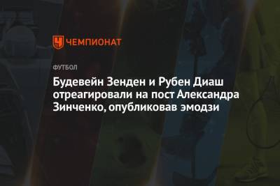 Александр Зинченко - Рубен Диаш - Будевейн Зенден и Рубен Диаш отреагировали на пост Александра Зинченко, опубликовав эмодзи - championat.com - Голландия