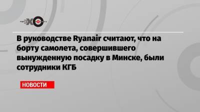 Евгений Коган - В руководстве Ryanair считают, что на борту самолета, совершившего вынужденную посадку в Минске, были сотрудники КГБ - echo.msk.ru - Литва - Минск - Брюссель - Ирландия