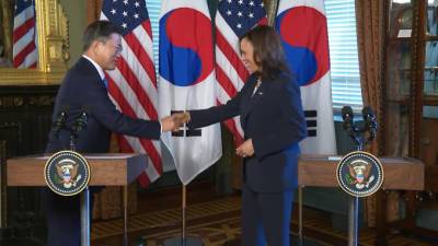 Мун Чжэин - Камалу Харрис - Вице-президента США раскритиковали за невежливый жест - piter.tv - Южная Корея - США