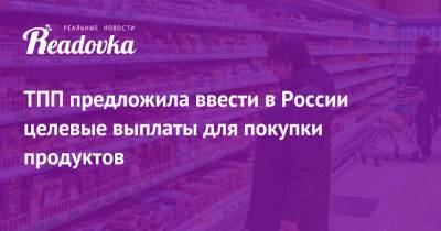 Владимир Кашин - ТПП предложила ввести в России целевые выплаты для покупки продуктов - readovka.ru