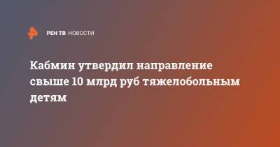 Михаил Мишустин - Кабмин утвердил направление свыше 10 млрд руб тяжелобольным детям - ren.tv