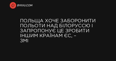 Польща хоче заборонити польоти над Білоруссю і запропонує це зробити іншим країнам ЄС, – ЗМІ - bykvu.com - Польща - Білорусь - місто Мінськ