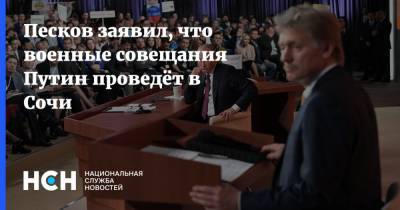 Владимир Путин - Дмитрий Песков - Песков заявил, что военные совещания Путин проведёт в Сочи - nsn.fm - Сочи
